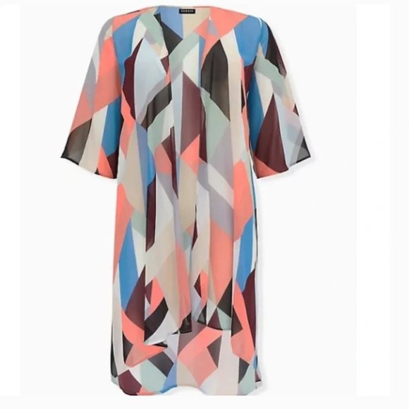 Torrid Chiffon Hi-Lo Kimono sz00 - Picture 4 of 10